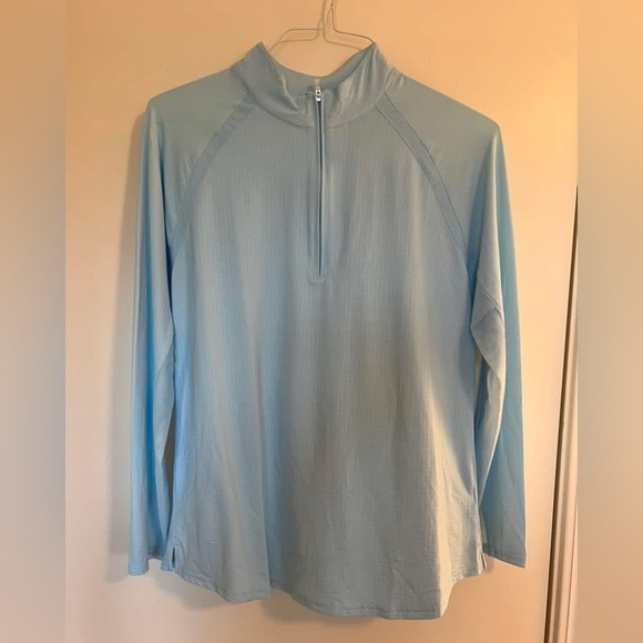 San Soleil Tops - NWT San Soliel ladies golf light blue 1/4 zip, size L